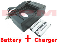 1000mAh DS5370 02491-0066-00 CTA-00730S Battery + Charger for Polaroid t730 t831 t833 Cameras